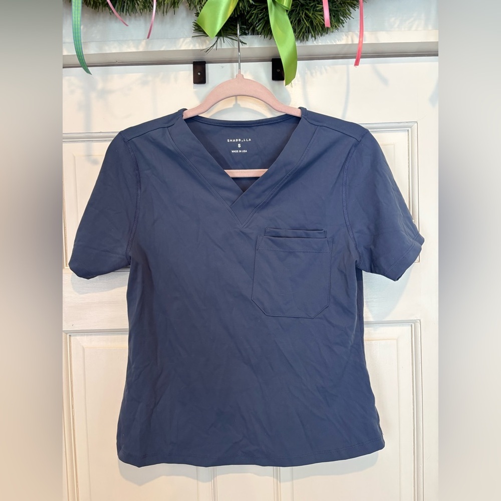Shabbella Dark Blue Navy Scrub Top
